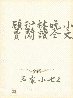 顾衍林晚小说免费阅读全文最新章节更新