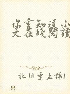 你会知道小说全文在线阅读免费