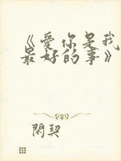 《爱你是我做过最好的事》封面