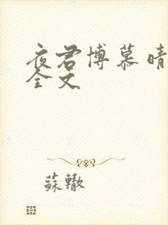 夜君博慕晴小说全文