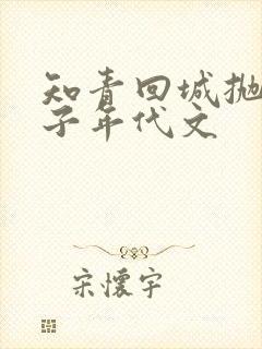 知青回城抛夫弃子年代文