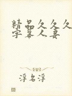 精品久久久中文字幕人妻封面