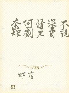 奈何情深不放手短剧免费观看