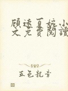 顾远夏婉小说全文免费阅读