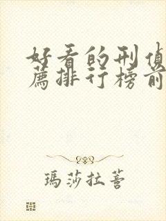 好看的刑侦剧推荐排行榜前十名