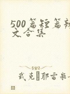 500篇短篇辣文合集