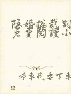 隐婚总裁别太坏免费阅读小说