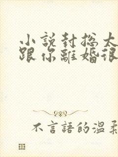 小说封总太太想跟你离婚很久了全文免费阅读封面