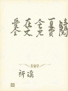 爱在今夏时小说全文免费阅读