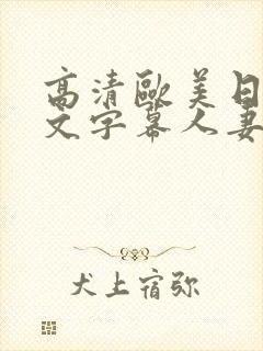 高清欧美日韩中文字幕人妻熟女