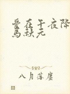 爱在午夜降临前马秋元