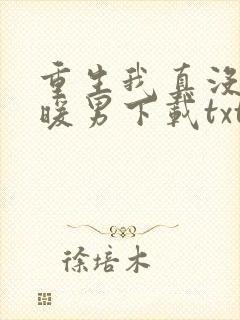 重生我真没想当暖男下载txt