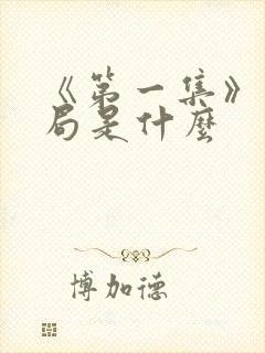 《第一集》大结局是什么封面