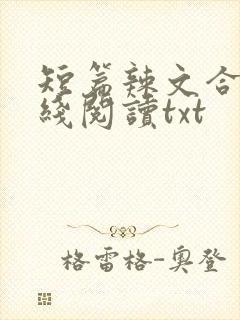 短篇辣文合集在线阅读txt