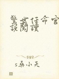 惊世任命官场小说阅读