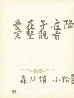 爱在午夜降临前完整观看封面