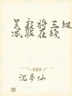吴毅将三级无删减版在线