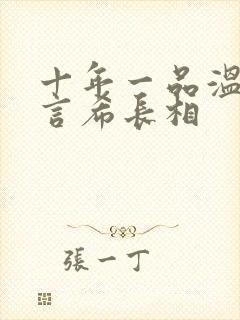 十年一品温如言言希长相