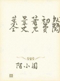 叶晨萧初然小说全文免费阅读最新章节封面