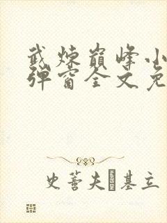 武炼巅峰小说无弹窗全文免费阅读封面