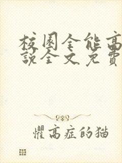 校园全能高手小说全文免费读封面