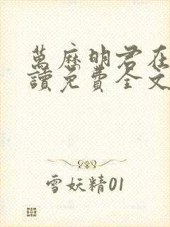 万历明君在线阅读免费全文