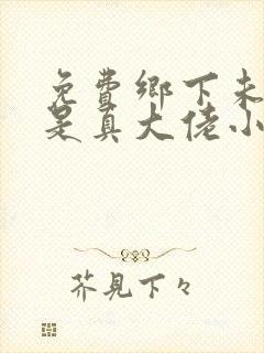 免费乡下未婚妻是真大佬小说阅读