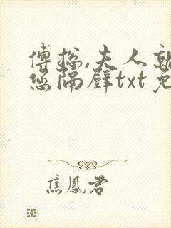 傅总,夫人就在您隔壁txt免费下载全本封面