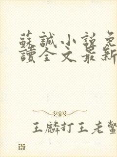 苏诚小说免费阅读全文最新章节