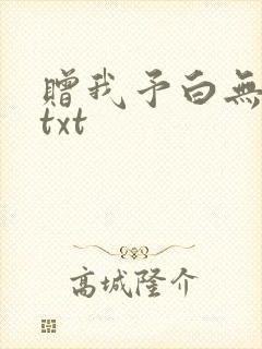 赠我予白无删减txt封面