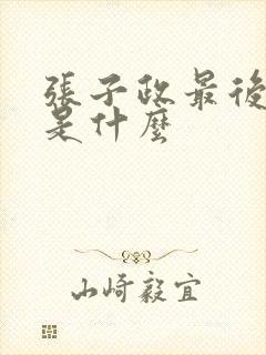 张子政最后结局是什么