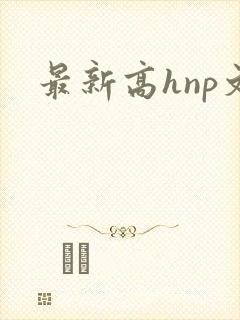最新高hnp文封面