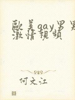 欧美gay男男激情视频