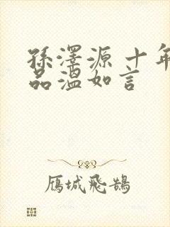 孙泽源 十年一品温如言封面