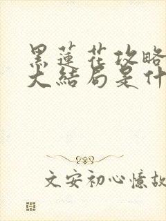 黑莲花攻略手册大结局是什么