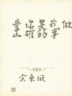 爱你是我做过最正确的事封面