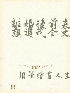 离婚后前夫总是想追我全文免费封面