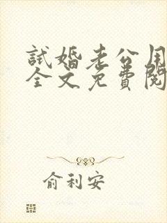 试婚老公用点力全文免费阅读全文