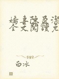 娇妻陈盈洁小说全文阅读免费阅读