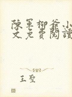 陈军柳爷小说全文免费阅读最新章节封面