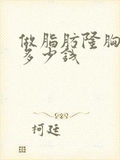 做脂肪隆胸需要多少钱