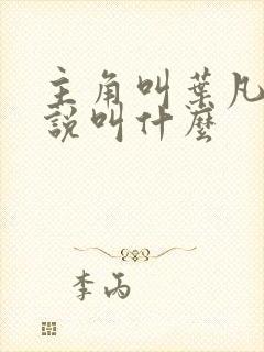 主角叫叶凡的小说叫什么