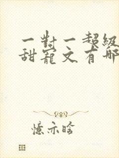 一对一超级肉的甜宠文有哪些