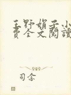 王野娟子小说免费全文阅读