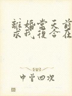 离婚当天前夫跪求我复合在线全文阅读