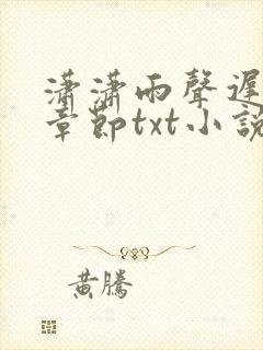 潇潇雨声迟最新章节txt小说下载