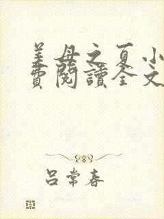 美母之夏小说免费阅读全文最新章节