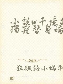 小说w千亿总裁独宠替身娇妻》