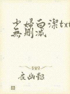 少妇白洁txt无删减