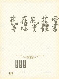 我在风花雪月里等你实体书